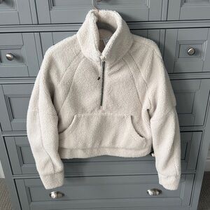 lululemon athletica Cream Sherpa Half-Zip Pullover